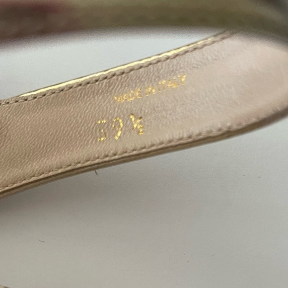 Prada Gold Metallic Cork Wedge Sandals - Picture 7 of 10